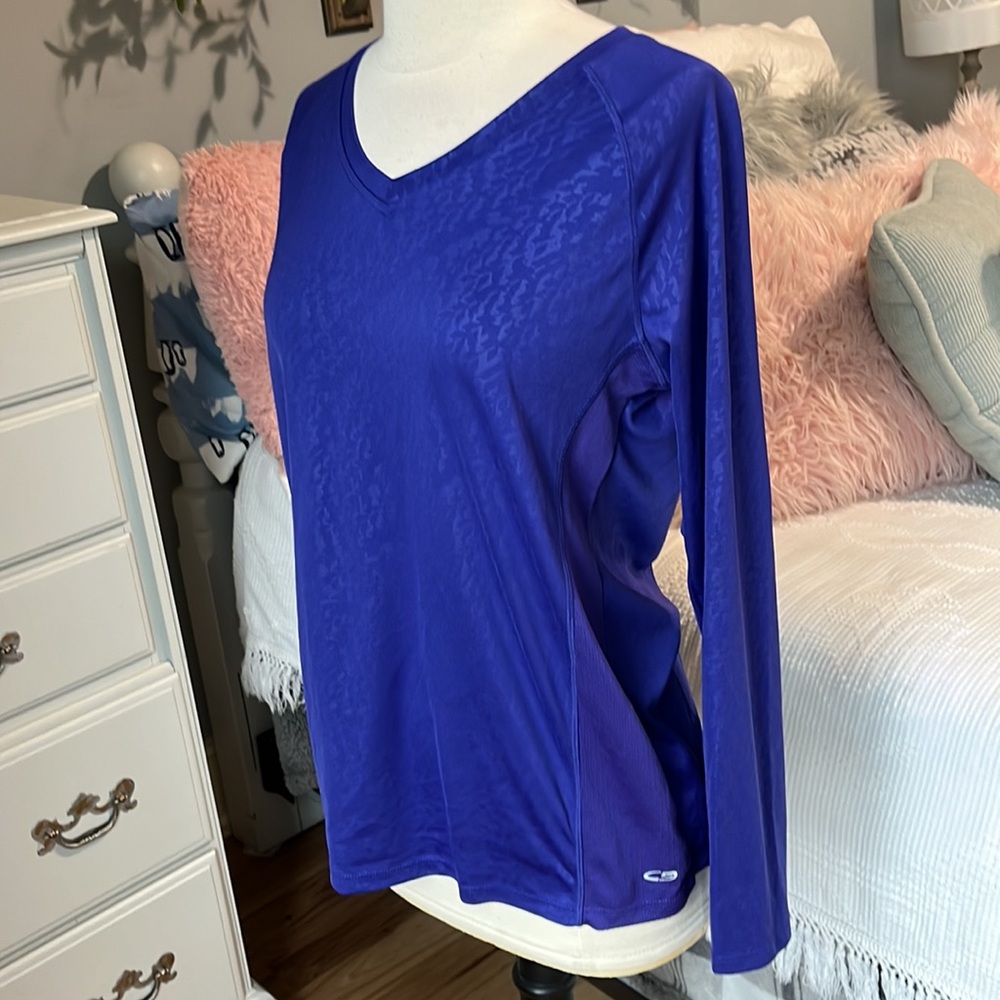Purple athletic top running shirt M long sleeve C9 Champion